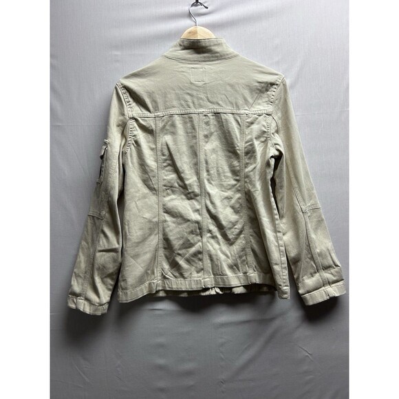 Kensie Jeans Womens Medium Military Cadet Cargo Utility Jacket Pockets Zip Close - Picture 5 of 7